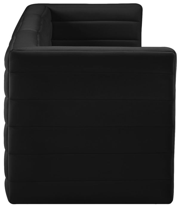 Meridian Furniture - Quincy 95" Black Velvet Upholstered Comfort 3pc. Sofa - 677Black-S95 - GreatFurnitureDeal
