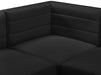 Meridian Furniture - Quincy 95" Black Velvet Upholstered Comfort 3pc. Sofa - 677Black-S95 - GreatFurnitureDeal
