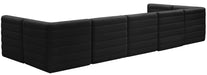 Meridian Furniture - Quincy 157" Black Velvet Upholstered Comfort 7pc. Sectional - 677Black-Sec7B - GreatFurnitureDeal