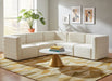 Meridian Furniture - Quincy 95" Cream Velvet Upholstered Comfort 5pc. Sectional - 677Cream-Sec5C - GreatFurnitureDeal