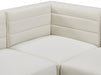 Meridian Furniture - Quincy 95" Cream Velvet Upholstered Comfort 5pc. Sectional - 677Cream-Sec5C - GreatFurnitureDeal