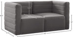Meridian Furniture - Quincy 63" Grey Velvet Upholstered Comfort 2pc. Loveseat - 677Grey-S63 - GreatFurnitureDeal