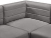 Meridian Furniture - Quincy 63" Grey Velvet Upholstered Comfort 2pc. Loveseat - 677Grey-S63 - GreatFurnitureDeal