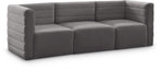 Meridian Furniture - Quincy 95" Grey Velvet Upholstered Comfort 3pc. Sofa - 677Grey-S95 - GreatFurnitureDeal