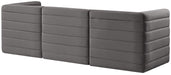 Meridian Furniture - Quincy 95" Grey Velvet Upholstered Comfort 3pc. Sofa - 677Grey-S95 - GreatFurnitureDeal