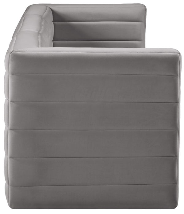 Meridian Furniture - Quincy 95" Grey Velvet Upholstered Comfort 3pc. Sofa - 677Grey-S95 - GreatFurnitureDeal
