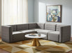 Meridian Furniture - Quincy 95" Grey Velvet Upholstered Comfort 5pc. Sectional - 677Grey-Sec5C - GreatFurnitureDeal
