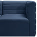 Meridian Furniture - Quincy 94" Navy Velvet Upholstered Comfort 5pc. Sectional - 677Navy-Sec5B - GreatFurnitureDeal