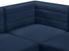 Meridian Furniture - Quincy 94" Navy Velvet Upholstered Comfort 5pc. Sectional - 677Navy-Sec5B - GreatFurnitureDeal