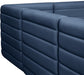 Meridian Furniture - Quincy 94" Navy Velvet Upholstered Comfort 5pc. Sectional - 677Navy-Sec5B - GreatFurnitureDeal
