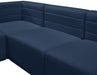 Meridian Furniture - Quincy 126" Navy Velvet Upholstered Comfort 6pc. Sectional - 677Navy-Sec6A - GreatFurnitureDeal