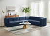 Meridian Furniture - Quincy 126" Navy Velvet Upholstered Comfort 6pc. Sectional - 677Navy-Sec6A - GreatFurnitureDeal