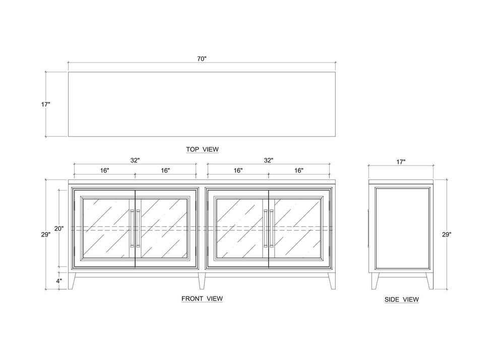 Bramble - Paris Media Console w/ 4 LED - BR-67896 - GreatFurnitureDeal
