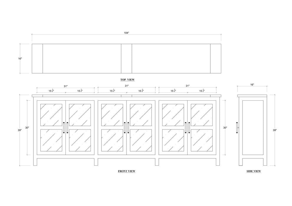 Bramble - Madrone 6 Door Sideboard w/ 6 LED - BR-67922 - GreatFurnitureDeal