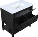Meridian Furniture - Oakwell 36" Black Engineered Stone And Solid Wood Bathroom Vanity - 679Black-36 - GreatFurnitureDeal