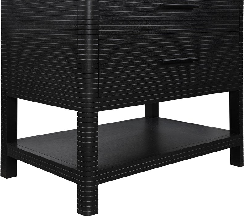 Meridian Furniture - Oakwell 36" Black Engineered Stone And Solid Wood Bathroom Vanity - 679Black-36 - GreatFurnitureDeal