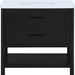 Meridian Furniture - Oakwell 36" Black Engineered Stone And Solid Wood Bathroom Vanity - 679Black-36 - GreatFurnitureDeal