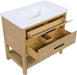 Meridian Furniture - Oakwell 36" Natural Engineered Stone And Solid Wood Bathroom Vanity - 679Natural-36 - GreatFurnitureDeal