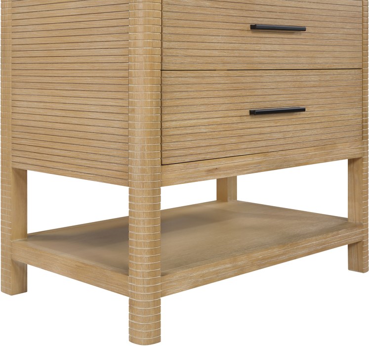 Meridian Furniture - Oakwell 36" Natural Engineered Stone And Solid Wood Bathroom Vanity - 679Natural-36 - GreatFurnitureDeal