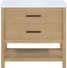 Meridian Furniture - Oakwell 36" Natural Engineered Stone And Solid Wood Bathroom Vanity - 679Natural-36 - GreatFurnitureDeal