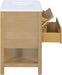 Meridian Furniture - Oakwell 36" Natural Engineered Stone And Solid Wood Bathroom Vanity - 679Natural-36 - GreatFurnitureDeal