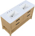 Meridian Furniture - Oakwell 60" Natural Engineered Stone And Solid Wood Bathroom Vanity - 679Natural-60 - GreatFurnitureDeal