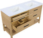 Meridian Furniture - Oakwell 60" Natural Engineered Stone And Solid Wood Bathroom Vanity - 679Natural-60 - GreatFurnitureDeal