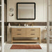 Meridian Furniture - Oakwell 60" Natural Engineered Stone And Solid Wood Bathroom Vanity - 679Natural-60 - GreatFurnitureDeal