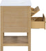 Meridian Furniture - Oakwell 60" Natural Engineered Stone And Solid Wood Bathroom Vanity - 679Natural-60 - GreatFurnitureDeal