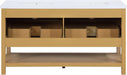 Meridian Furniture - Oakwell 60" Natural Engineered Stone And Solid Wood Bathroom Vanity - 679Natural-60 - GreatFurnitureDeal