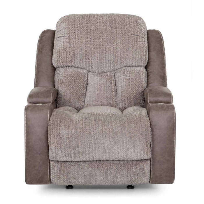 Franklin Furniture - 652 Denali Power Rocker Recliner in Euphoria Smoke and Boswell Dove - 6552-SMOKE - GreatFurnitureDeal