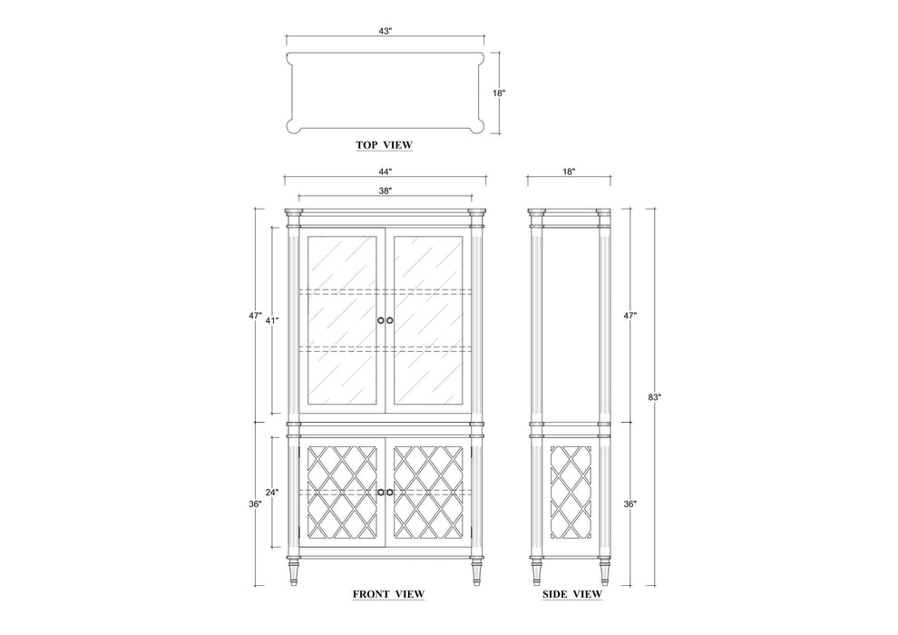 Bramble - Kelly Display Cabinet w/ 3 LED - BR-68054 - GreatFurnitureDeal