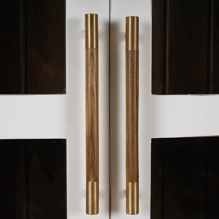 Bramble - Vannes Display Cabinet in White Harvest w/ Straw Wash Interior & 3 LED - 68055WHD-STWRWWS-- - GreatFurnitureDeal