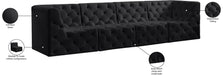 Meridian Furniture - Tuft 128" Black Velvet Upholstered 4pc. Sofa - 680Black-S128 - GreatFurnitureDeal