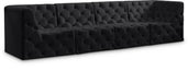 Meridian Furniture - Tuft 128" Black Velvet Upholstered 4pc. Sofa - 680Black-S128 - GreatFurnitureDeal