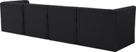 Meridian Furniture - Tuft 128" Black Velvet Upholstered 4pc. Sofa - 680Black-S128 - GreatFurnitureDeal