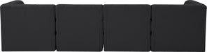 Meridian Furniture - Tuft 128" Black Velvet Upholstered 4pc. Sofa - 680Black-S128 - GreatFurnitureDeal