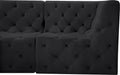Meridian Furniture - Tuft 99" Black Velvet Upholstered 4pc. Sectional - 680Black-Sec4A - GreatFurnitureDeal