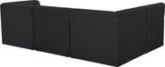 Meridian Furniture - Tuft 99" Black Velvet Upholstered 4pc. Sectional - 680Black-Sec4A - GreatFurnitureDeal