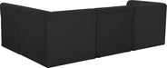 Meridian Furniture - Tuft 99" Black Velvet Upholstered 4pc. Sectional - 680Black-Sec4A - GreatFurnitureDeal