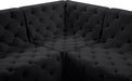 Meridian Furniture - Tuft 157" Black Velvet Upholstered 7pc. Sectional - 680Black-Sec7A - GreatFurnitureDeal