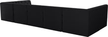 Meridian Furniture - Tuft 157" Black Velvet Upholstered 7pc. Sectional - 680Black-Sec7A - GreatFurnitureDeal