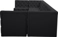 Meridian Furniture - Tuft 157" Black Velvet Upholstered 7pc. Sectional - 680Black-Sec7A - GreatFurnitureDeal