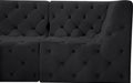Meridian Furniture - Tuft 157" Black Velvet Upholstered 7pc. Sectional - 680Black-Sec7A - GreatFurnitureDeal