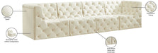 Meridian Furniture - Tuft 128" Cream Velvet Upholstered 4pc. Sofa - 680Cream-S128 - GreatFurnitureDeal