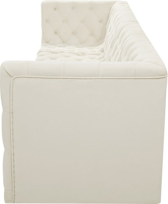 Meridian Furniture - Tuft 128" Cream Velvet Upholstered 4pc. Sofa - 680Cream-S128 - GreatFurnitureDeal