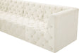 Meridian Furniture - Tuft 128" Cream Velvet Upholstered 4pc. Sofa - 680Cream-S128 - GreatFurnitureDeal