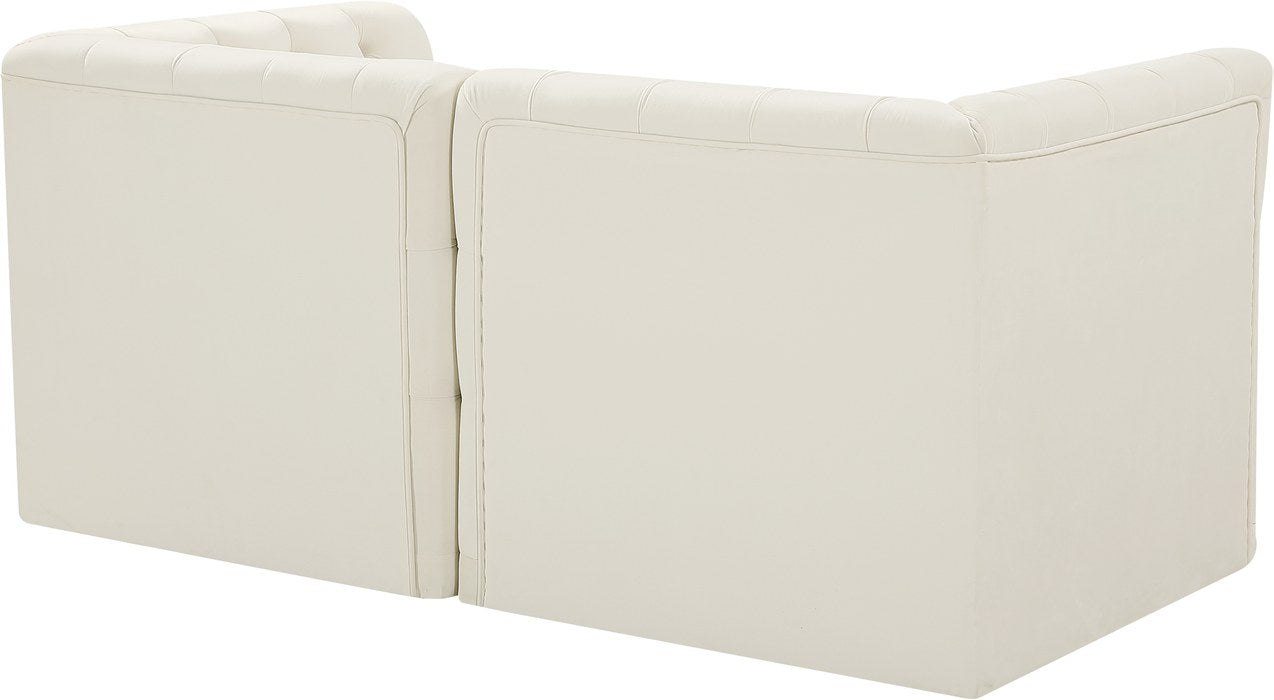 Meridian Furniture - Tuft 70" Cream Velvet Upholstered 2pc. Loveseat - 680Cream-S70 - GreatFurnitureDeal