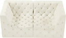 Meridian Furniture - Tuft 70" Cream Velvet Upholstered 2pc. Loveseat - 680Cream-S70 - GreatFurnitureDeal