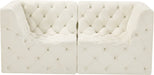 Meridian Furniture - Tuft 70" Cream Velvet Upholstered 2pc. Loveseat - 680Cream-S70 - GreatFurnitureDeal